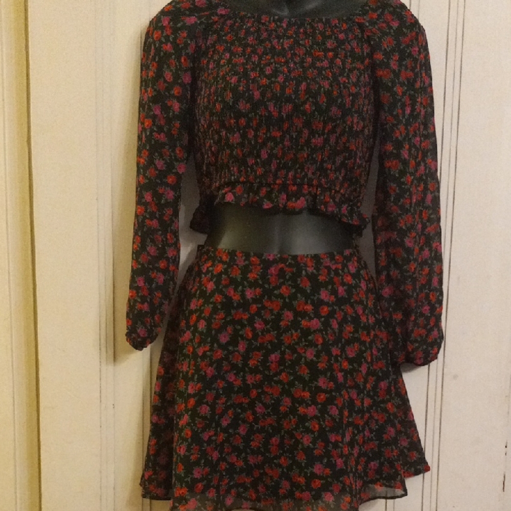 Art Class Rose Top and Skirt Set